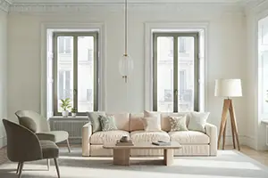 cadre de fenêtre en bois peint vert bieber