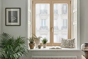 cadre de fenêtre bois clair bieber